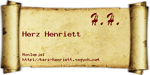Herz Henriett névjegykártya